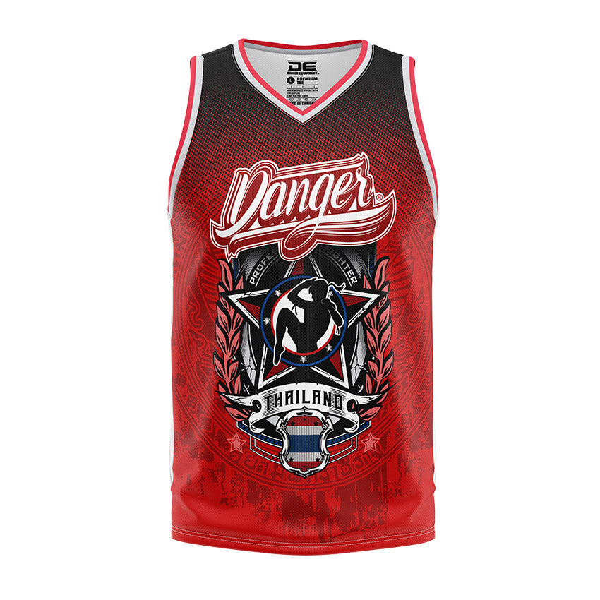 Red Danger Equipment Sleeveless Training Lycra Front