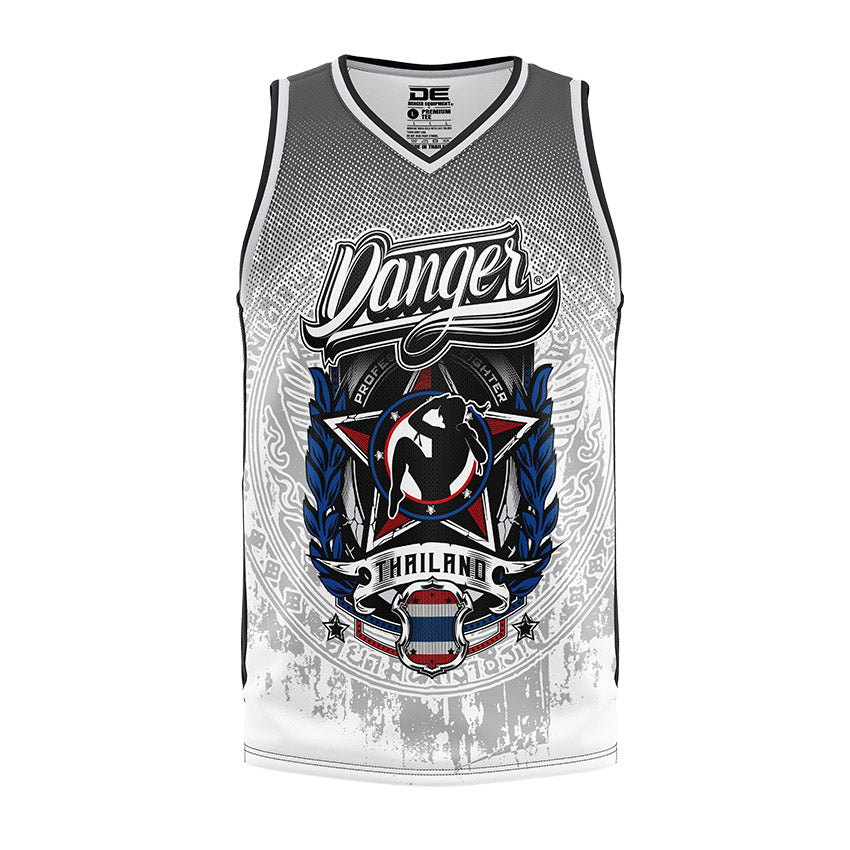 Grey Danger Equipment Sleeveless Training Lycra Front