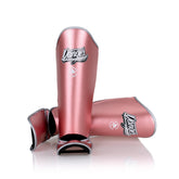 Pink Danger Equipment Thai Metallic Shin Guards Front