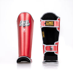 Red Danger Equipment Thai Metallic Shin Guards Front/Back