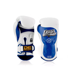 Blue/White Danger Equipment Ultimate Fighter Boxing Gloves Front/Back