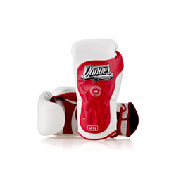 Red/White Danger Equipment Ultimate Fighter Boxing Gloves Front/Back