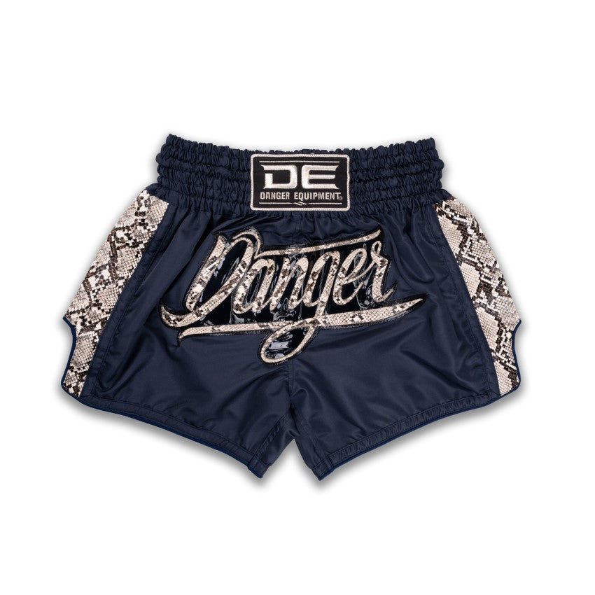 Blue/Yellow Danger Equipment Wild Line Muay Thai Short Front