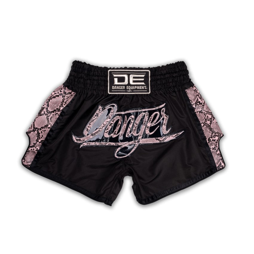 Black/Purple Danger Equipment Wild Line Muay Thai Short Front