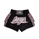 Black/Pink Danger Equipment Wild Line Muay Thai Short Front