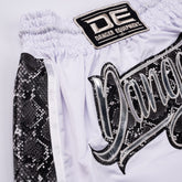 White/Black Danger Equipment Wild Line Muay Thai Short Front