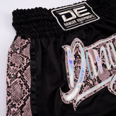 Black/Pink Danger Equipment Wild Line Muay Thai Short Logo Pink Front