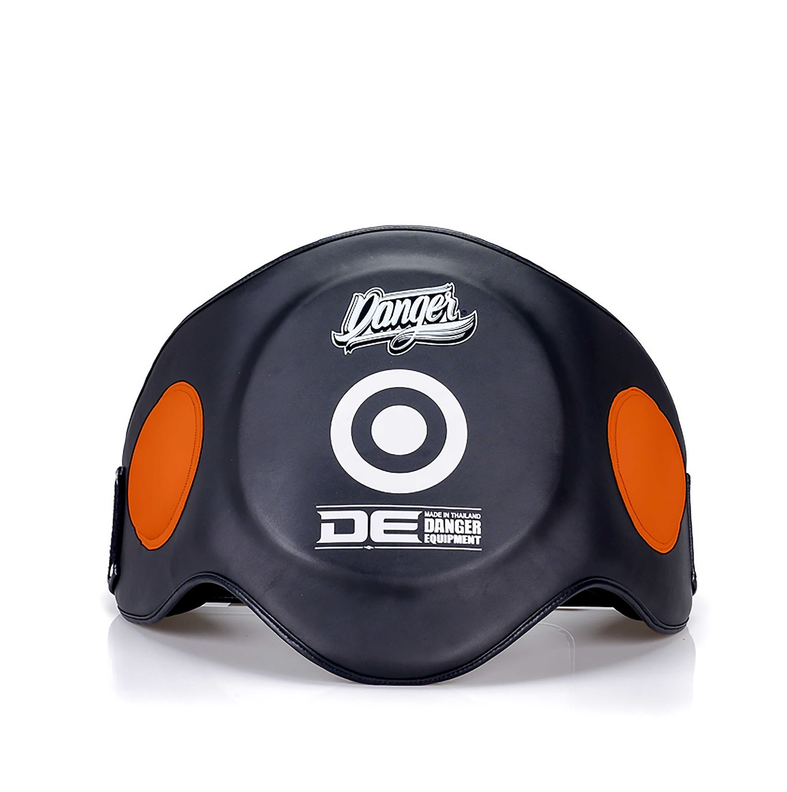 Black/Orange Danger Equipment Belly Pad Semi Leather Front