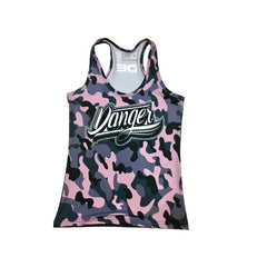 Camo/Pink Danger Equipment Women Singlets Front