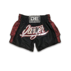 Black/Red Danger Equipment Wild Line Muay Thai Short Front