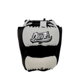 White/Black Danger Equipment Boxing Head Guard Front