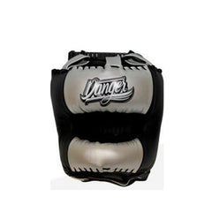 Silver/Black Danger Equipment Boxing Head Guard Front