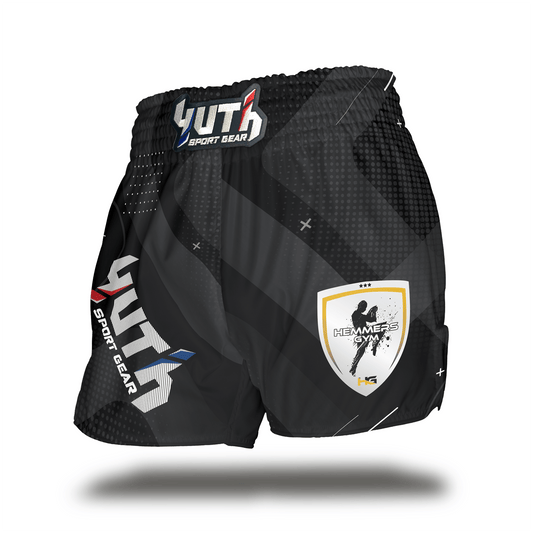 Black Yuth X Hemmers Gym Muay Thai Short Front