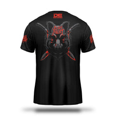 Black/Red Danger Equipment Wolf T-Shirt Back