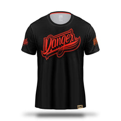 Black/Red Danger Equipment Wolf T-Shirt Front
