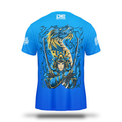 Blue Danger Equipment Dragon Kids T-Shirt Back
