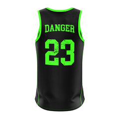 lack/Green Danger Number Jersey Back