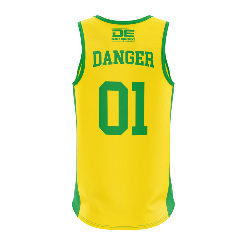 Green/Yellow Danger Number Jersey Back