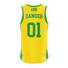 Green/Yellow Danger Number Jersey Back