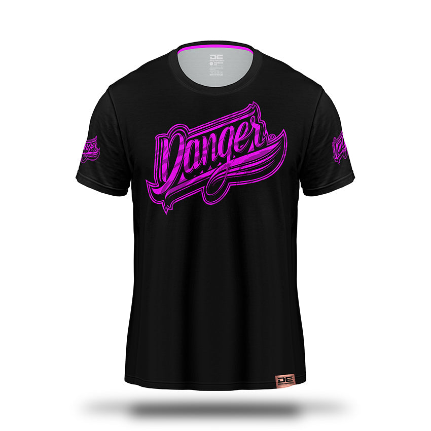 Black/Purple Danger Equipment Neon T-Shirt Front