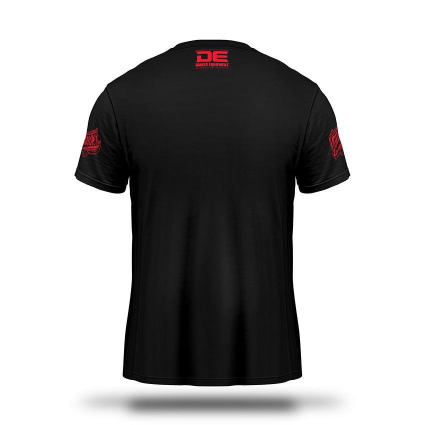 Black/Red Danger Equipment Neon T-Shirt Back