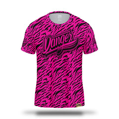 Hot Pink Danger Equipment Unisex T-Shirt Front