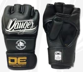 Black Danger Equipment MMA Competition Boxing Gloves Front/Back