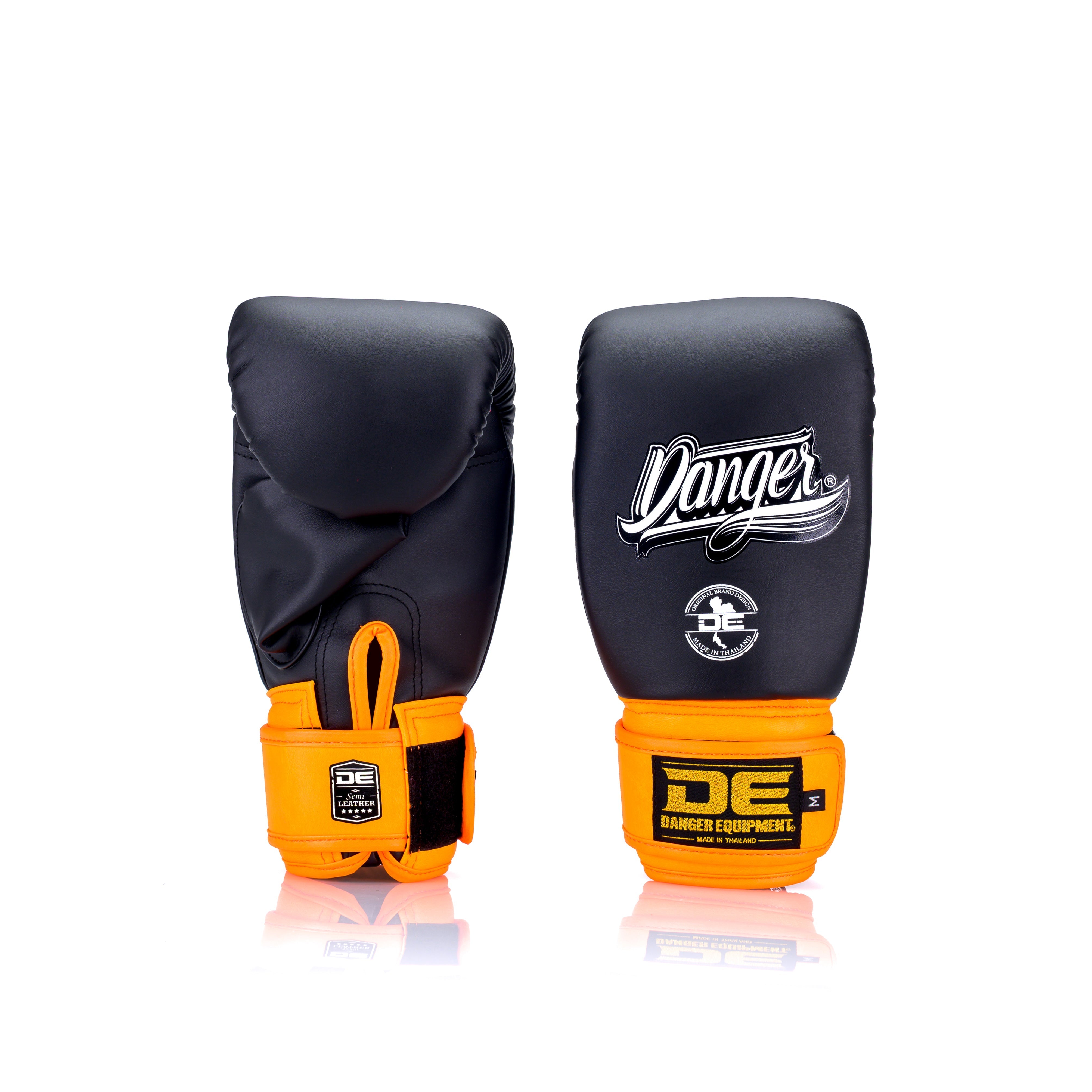 Black/Orange Danger Equipment Bag Boxing Gloves Front/Back