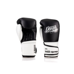 Black/White Danger Equipment Avatar Boxing Gloves Front/Back