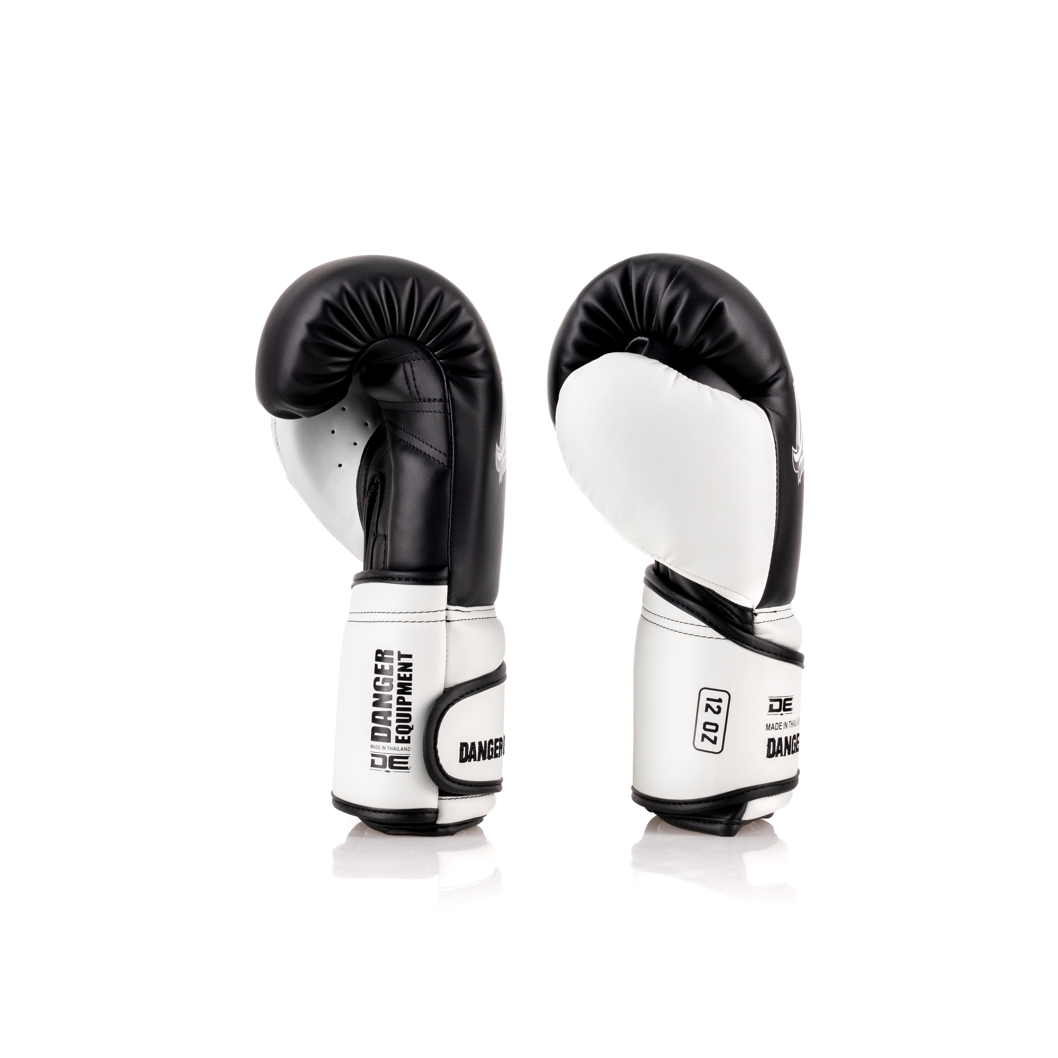 Black/White Danger Equipment Avatar Boxing Gloves Side