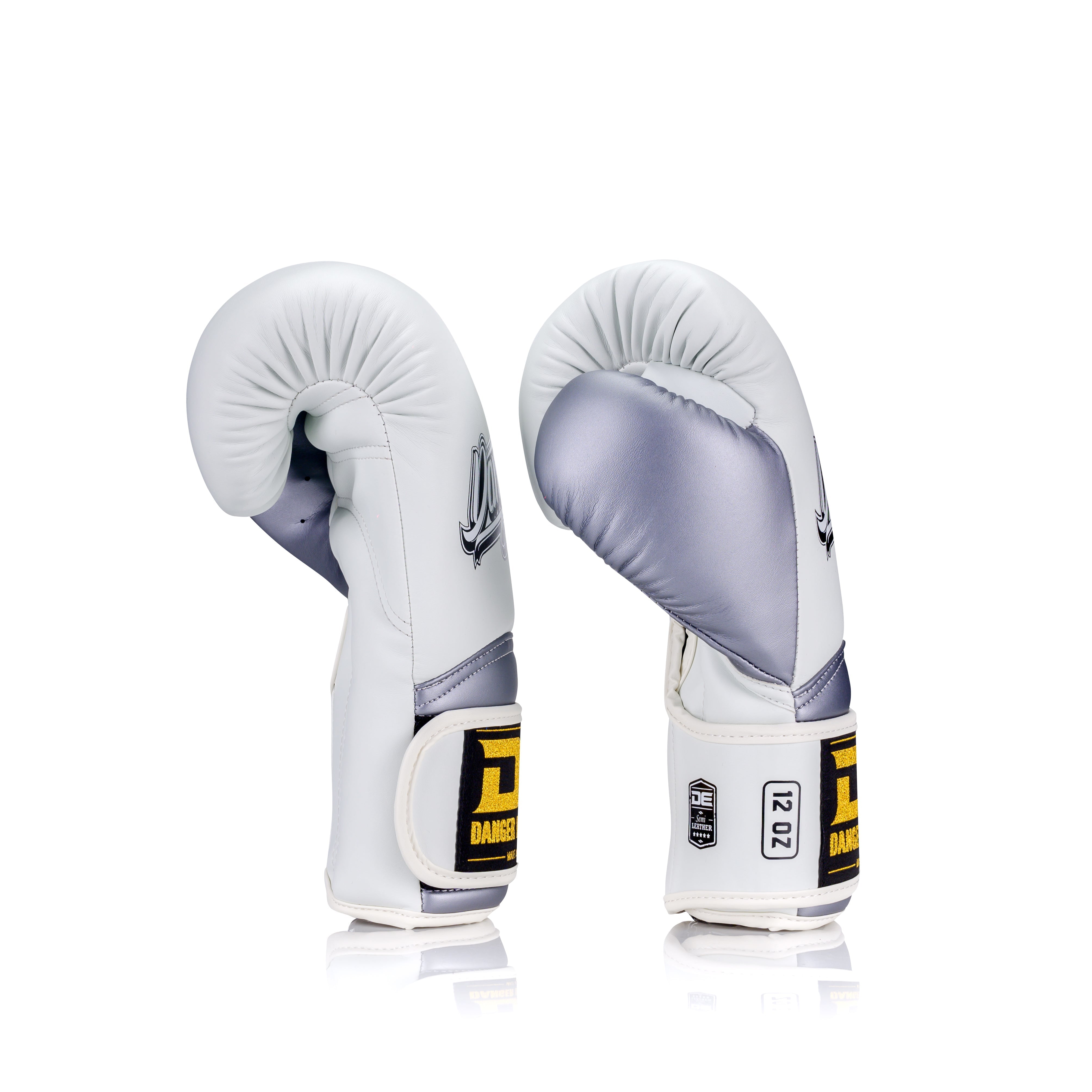 Silver/white Danger Equipment The 'Rocket' Boxing Gloves Side