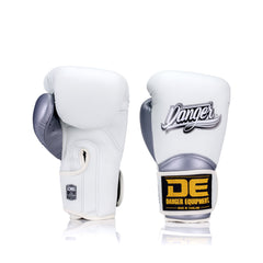 Silver/white Danger Equipment The 'Rocket' Boxing Gloves Front/Back
