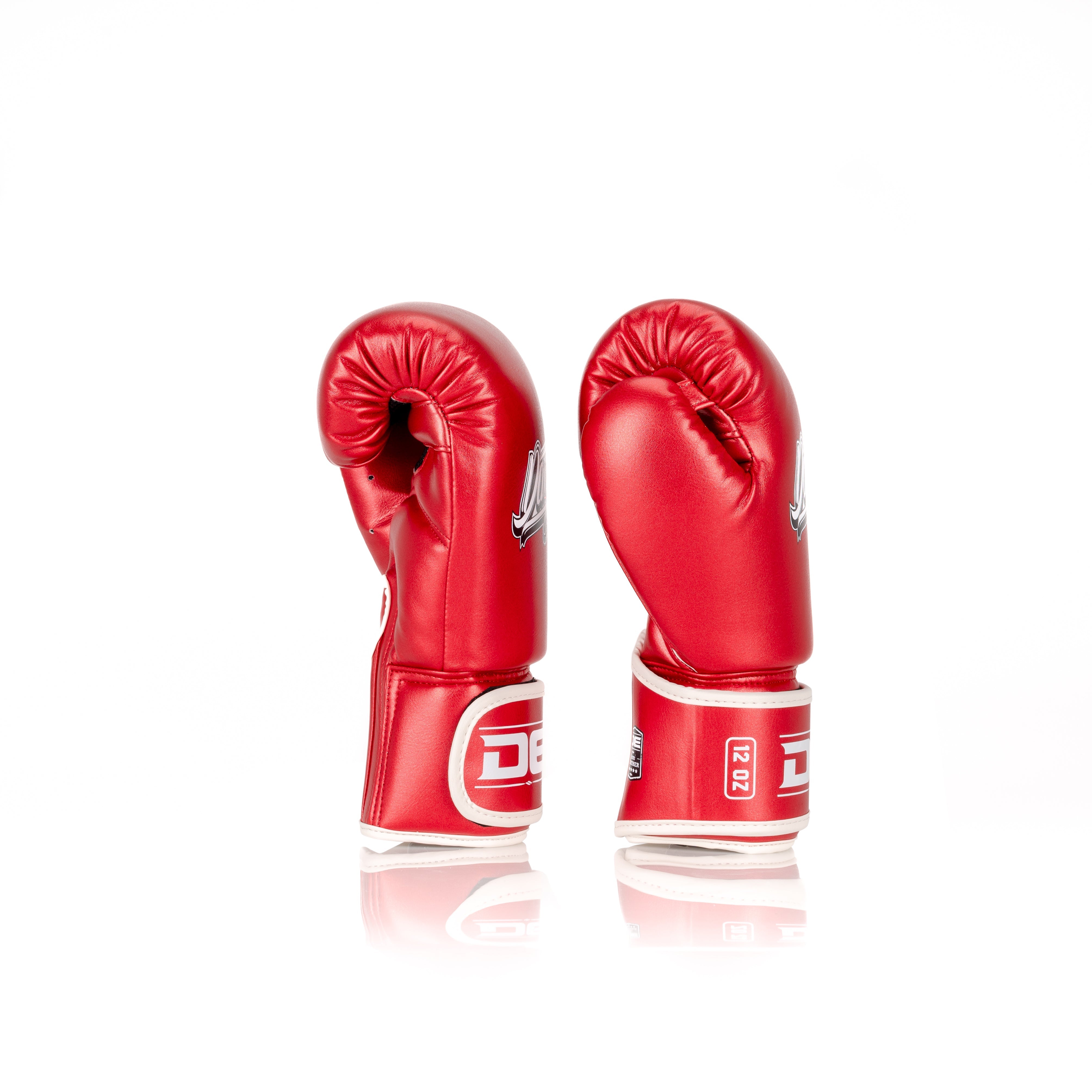 Red Danger Equipment Classic Thai Metallic Boxing Gloves Side