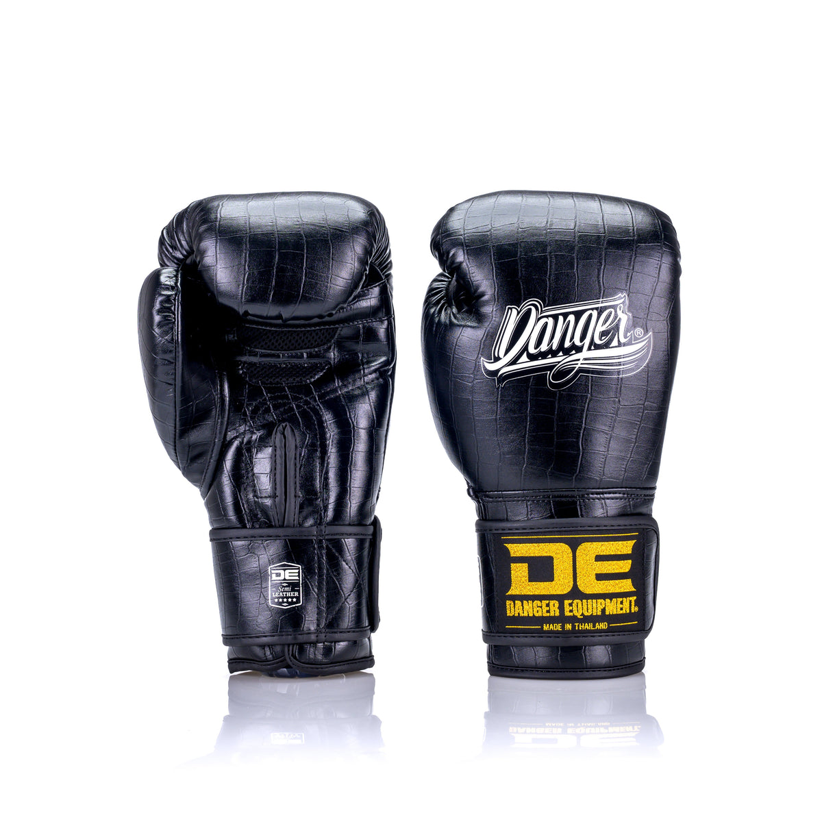  Black Danger Equipment Compact Boxing Gloves Front/Back