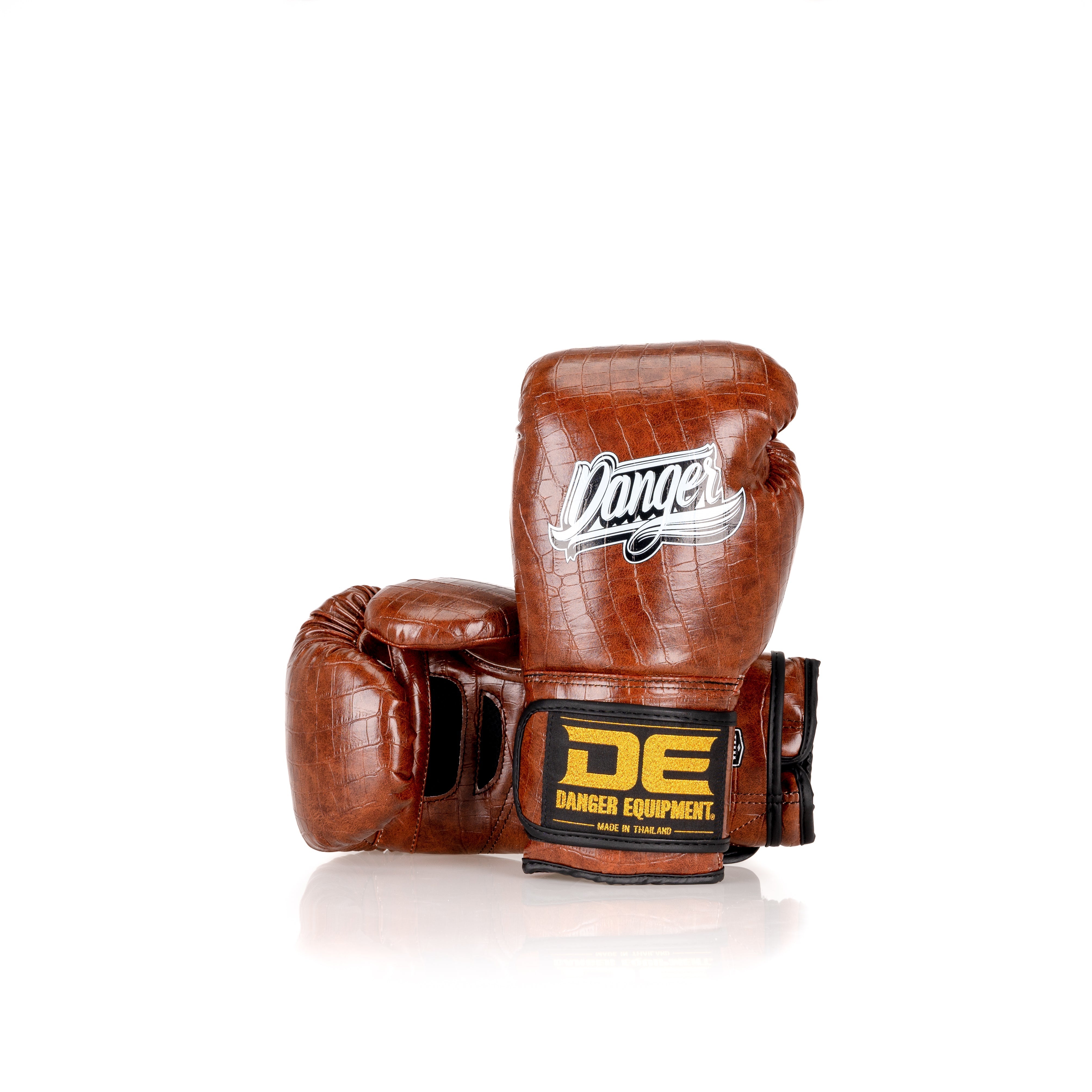 Brown Danger Equipment Compact Boxing Gloves Front/Back