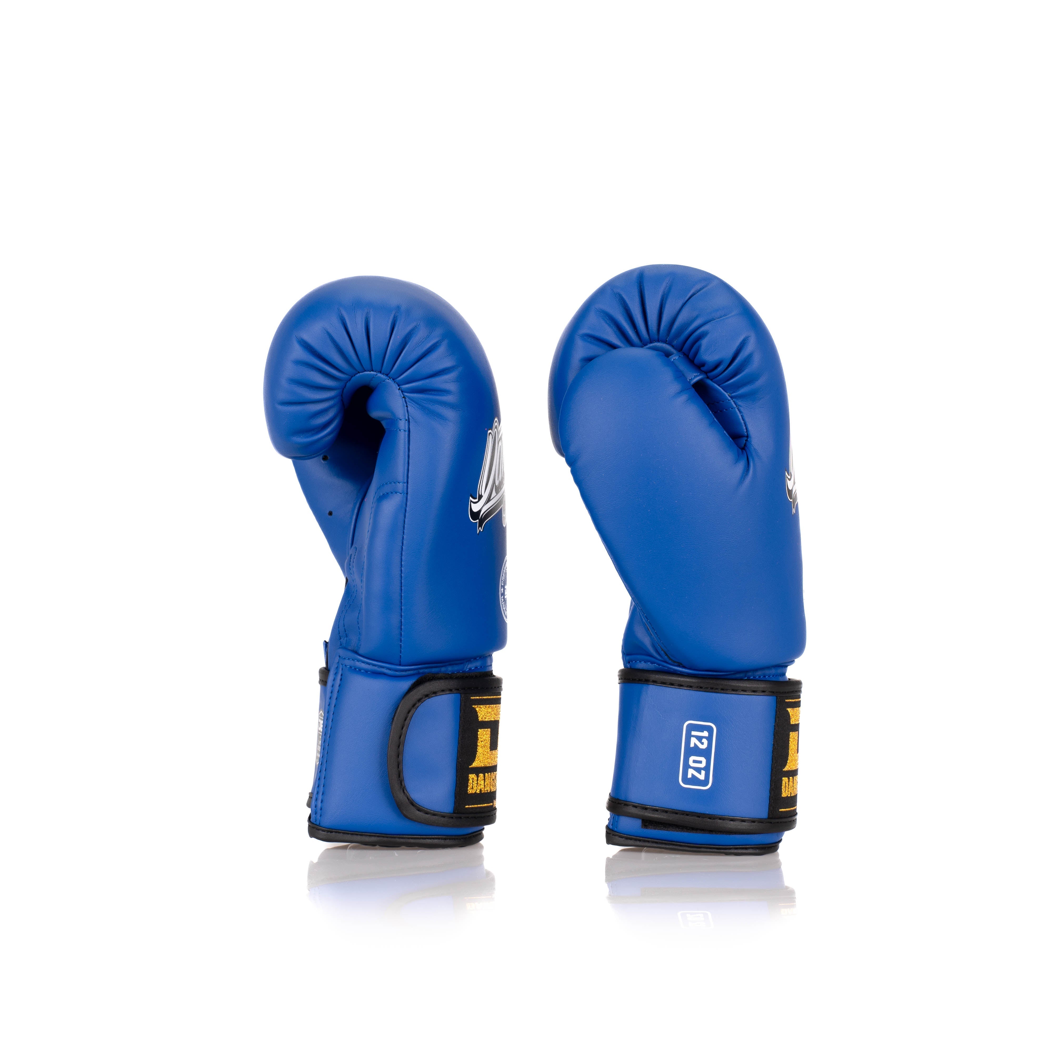  Blue Danger Equipment Classic Thai Boxing Gloves Side