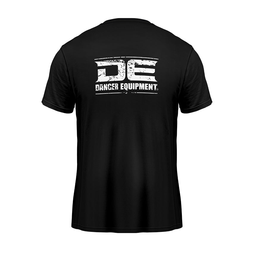 Black/White Danger Equipment T-Shirt Logo Gold Back