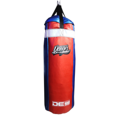 Blue/Red/White Danger Equipment Mexican Heavy Boxing Bag Unfilled Side