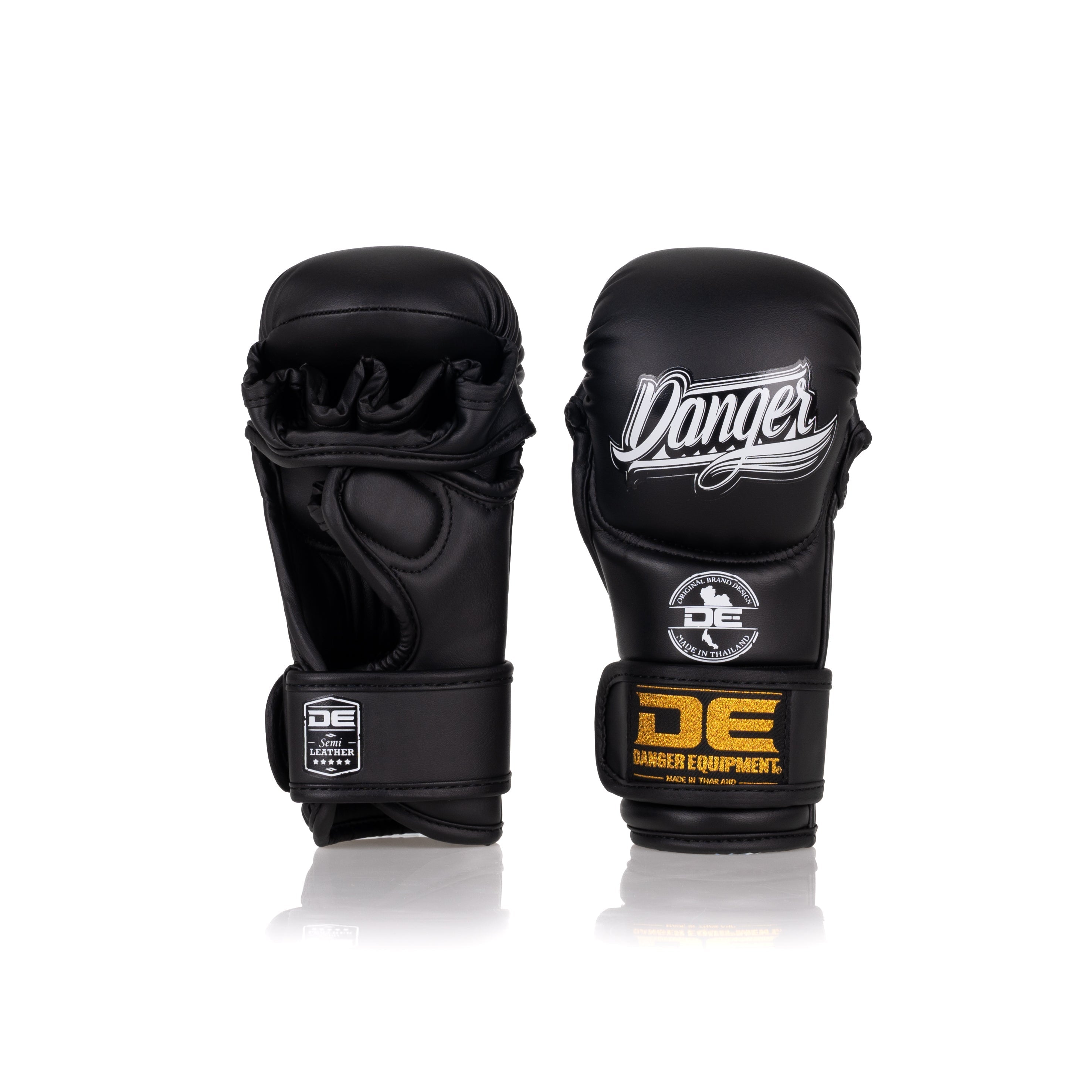 Black Danger Equipment MMA Sparring Boxing Gloves Front/Back
