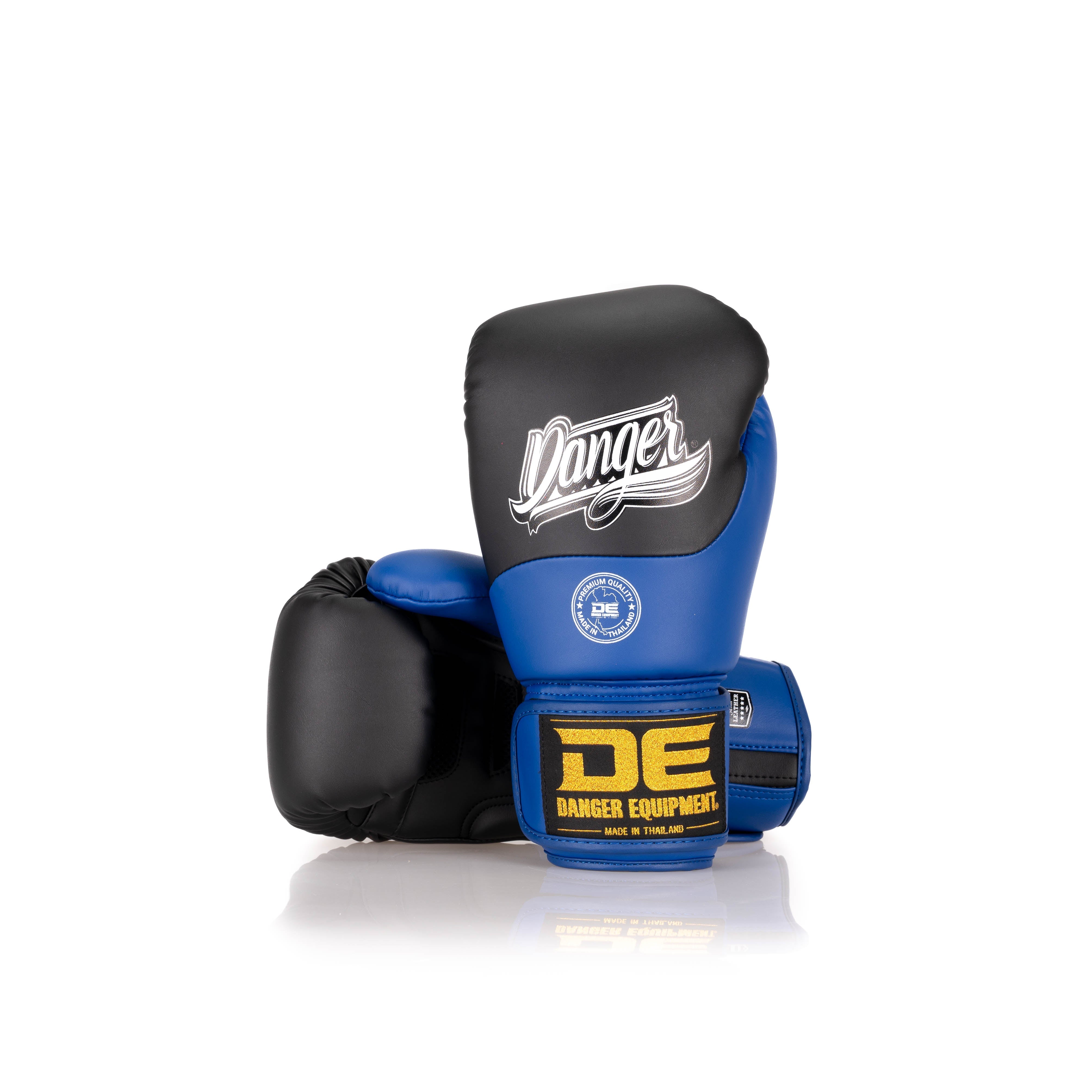 Blue Danger Equipment Supermax 2.0 Boxing Gloves Front/Back