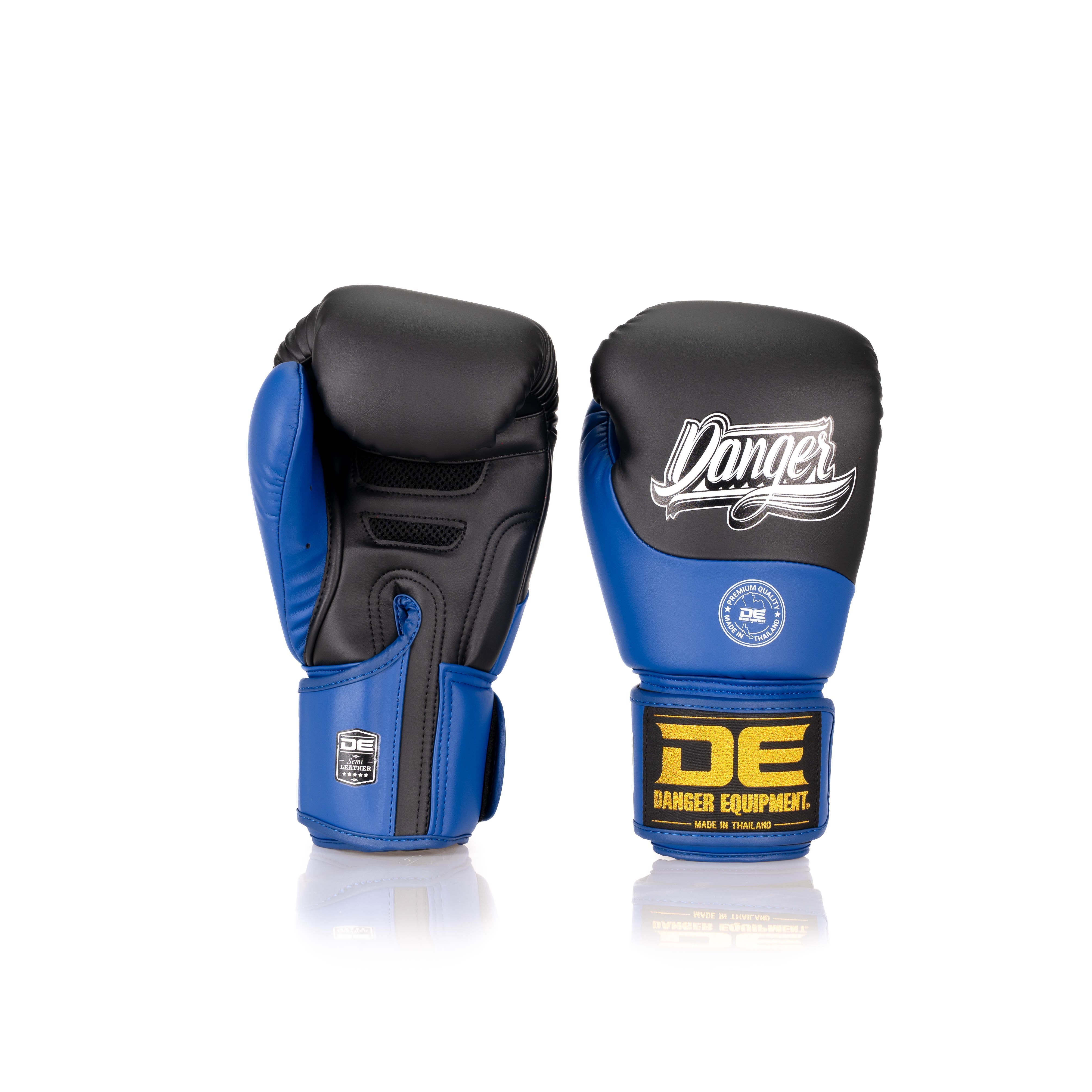 Blue Danger Equipment Supermax 2.0 Boxing Gloves Front/Back