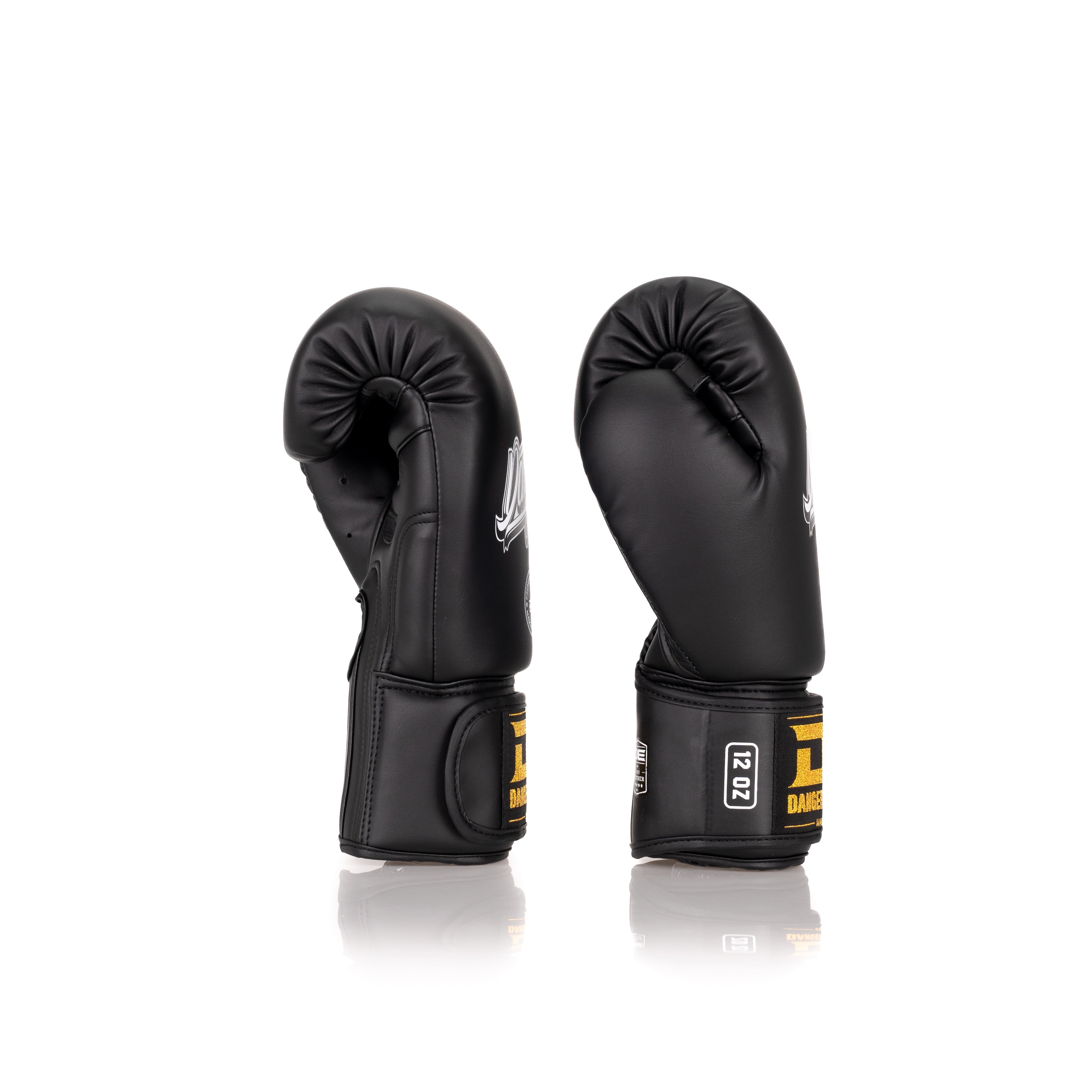 Black/White Danger Equipment Super Max Boxing Gloves Side