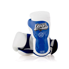 Blue/White Danger Equipment Ultimate Fighter Boxing Gloves Front/Back