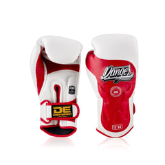 Red/White Danger Equipment Ultimate Fighter Boxing Gloves Front/Back