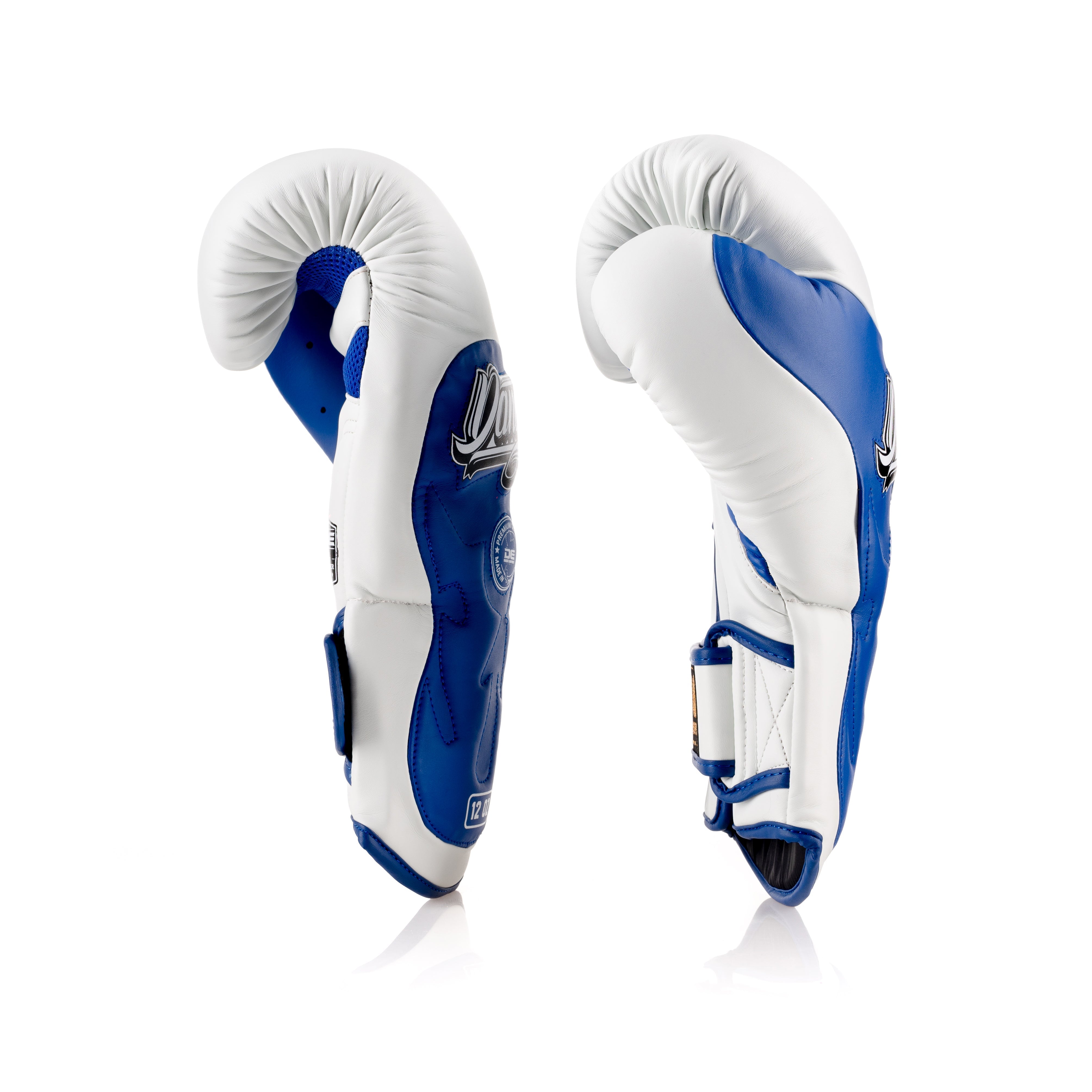 Blue/White Danger Equipment Ultimate Fighter Boxing Gloves Side
